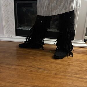 Fringe Black Women's Boots